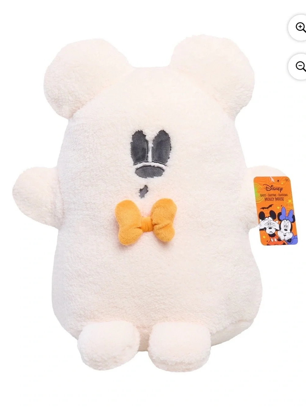 NEW Disney Mickey Mouse Orange Bow Halloween Ghost Decorative Pillow Plush 2026